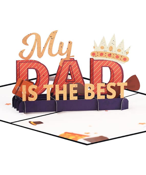 Father's Day Card My Dad Is The Best 3D Pop Up Card